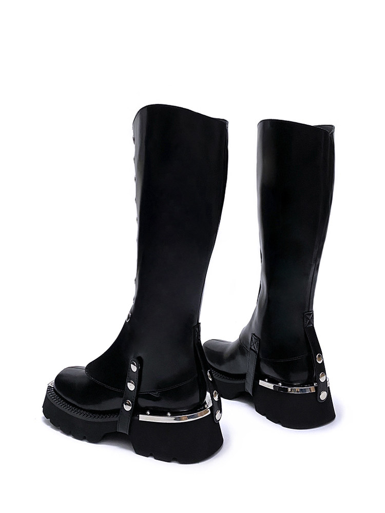 틈새 디자인 여성 부츠 2023 가을 겨울 새로운 굴뚝 부츠 탈부착 가능한 부츠 커버가 있는 두꺼운 밑창 사각형 발가락 첼시 짧은 부츠