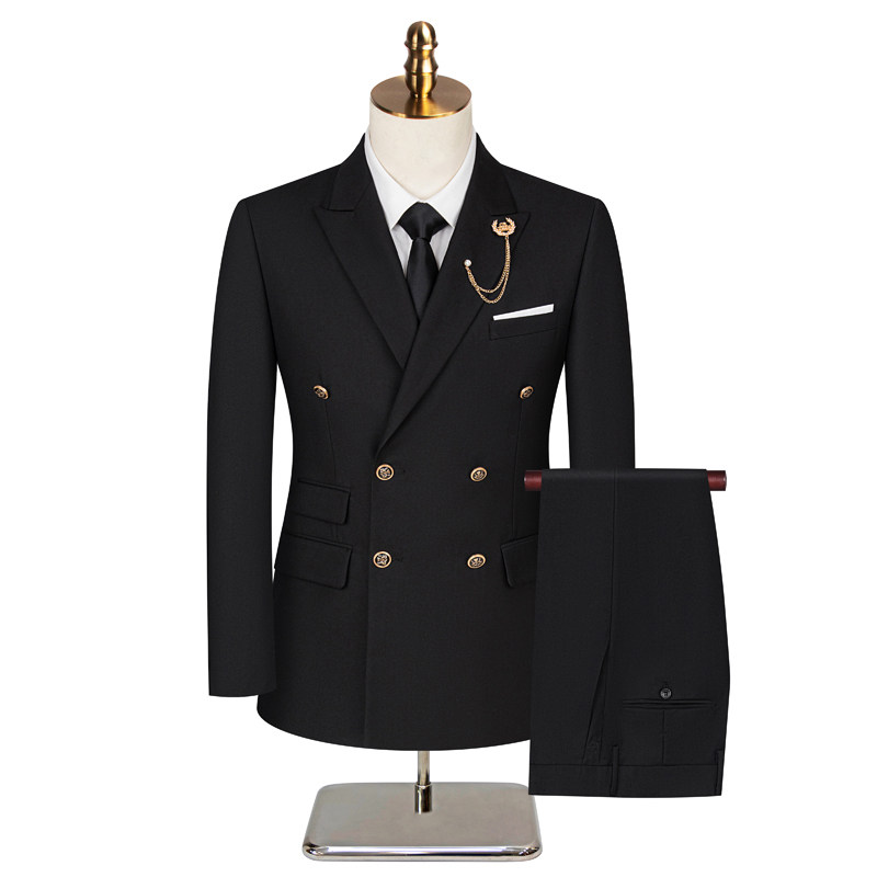 大码【全年款】男士双排扣结婚西装礼服套装A199-8211-P190,男装西服套装,电商A199(原D219）