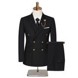 大码【全年款】男士双排扣结婚西装礼服套装A199-8211-P190，男装西服套装，电商A199(原D219）