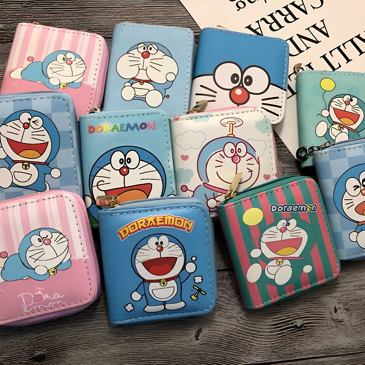 日式可爱卡通短款拉链钱包