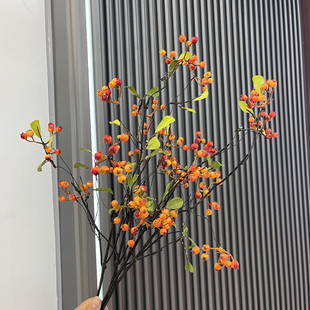 马桑果仿真花假花绿植摆设侘寂风干花逼真客厅高级感摆件山归来