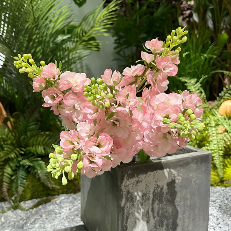 高档仿生白色紫罗兰仿真花高级感逼真假花束客厅绢花摆设花艺道具