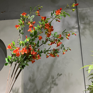 仿真凌霄花禅意花藤家居民宿餐桌花束装饰插花海棠花插花摆设婚庆