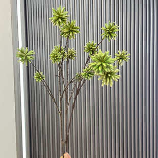 仿真单支长杆喜树果仿真果子餐厅假树造景花瓶插花装饰栗子花艺