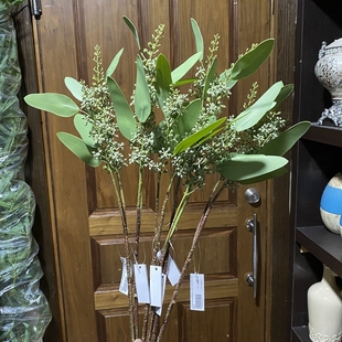 手感尤加利果仿真剑叶北欧ins假花插花花束素材餐桌清新花瓶装饰