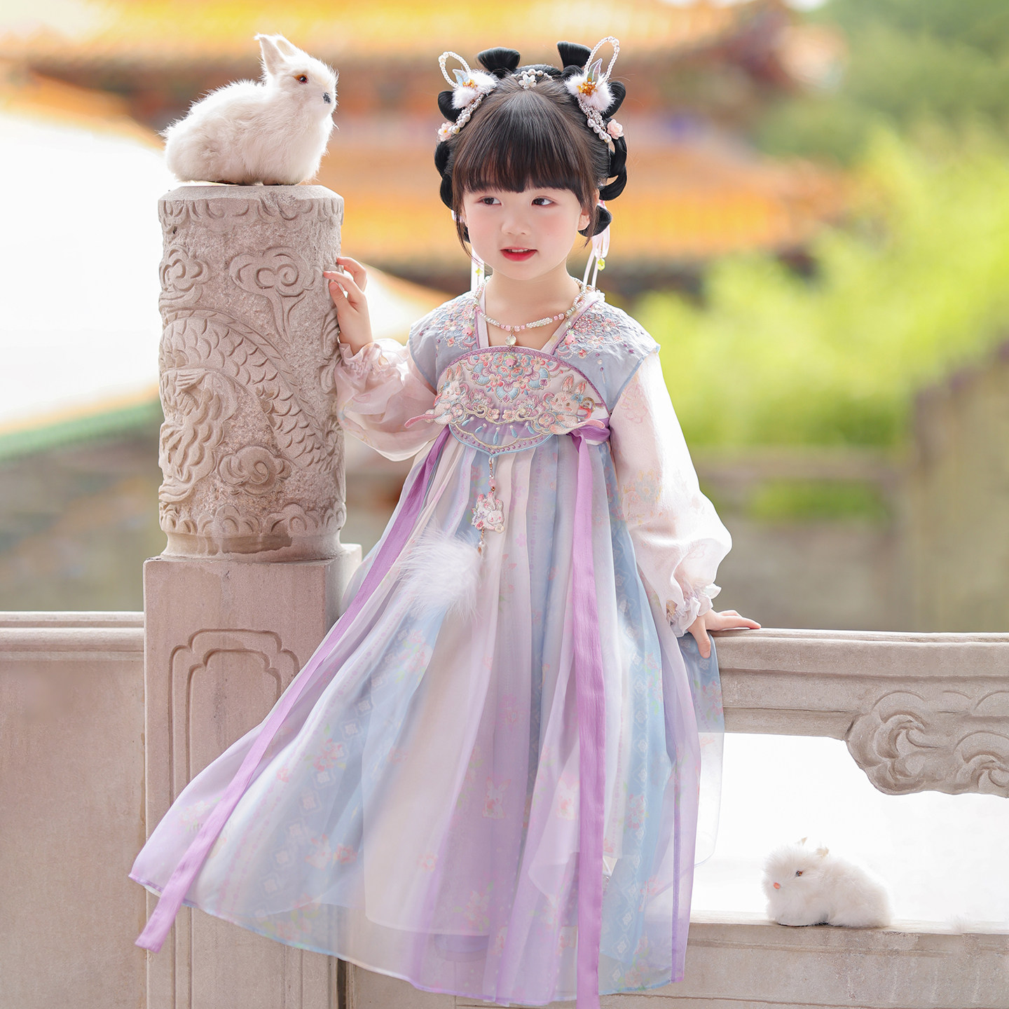 汉服女童2026春秋儿童高端仙气国风公主连衣裙女孩秋季表演古风裙