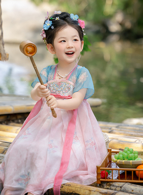 汉服女童2026夏季款儿童高端仙气国风公主连衣裙女孩薄款表演襦裙