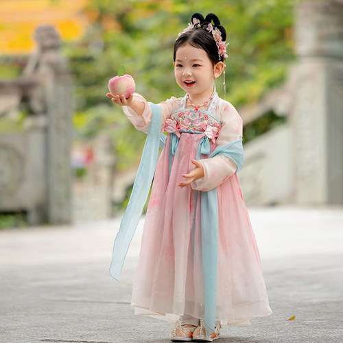 汉服女童春季2026新款儿童新中式古风公主连衣裙女宝可爱国风襦裙