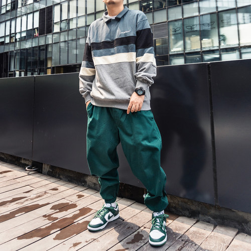 Toos. 日系街头cityboy复古宽松廓形束脚工装裤休闲长裤滑板裤潮 - 封面