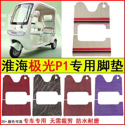 适用淮海极光P1电动三轮车脚垫专车专用耐磨防水防滑脚踩踏地毯垫