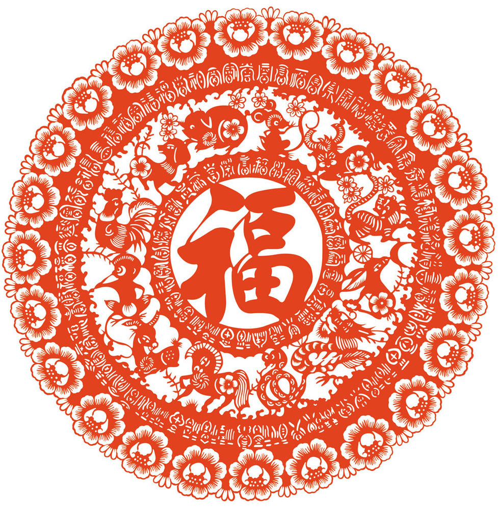 720贴纸海报展板喷绘素材贴纸图片261十二生肖福字