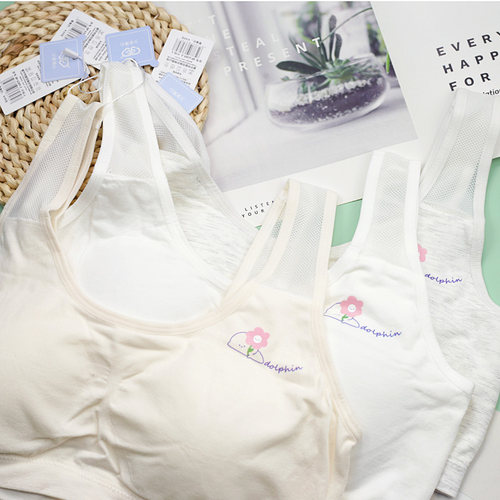 2件包邮爱念少女二阶段发育期学生内衣背心无缝兰精莫代尔透气孔