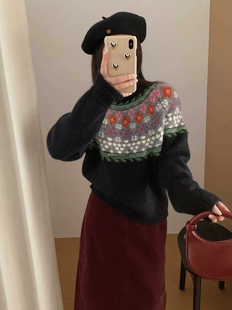 韩系穿搭针织开衫女秋冬季新款毛衣外套宽松慵懒风上衣