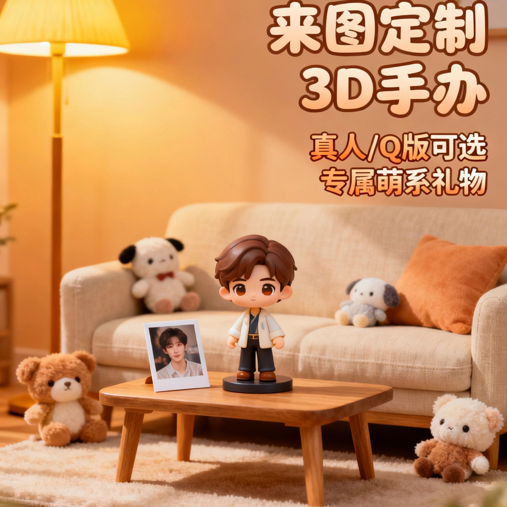 真人宠物照片定制3D全彩打印手办