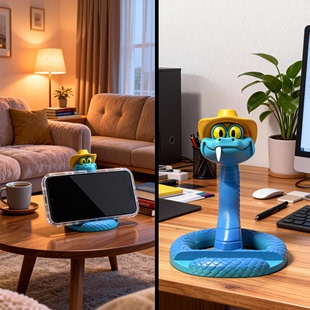 创意手机支架底座适用苹果华为小米 蛇同款 疯狂动物城盖瑞 Gary