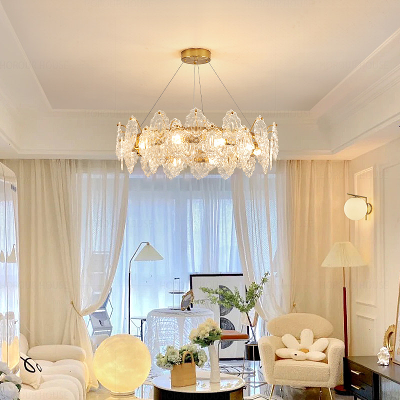 现代轻奢法式客厅灯美式简约创意吊灯餐厅灯饰书房主卧室水晶灯具