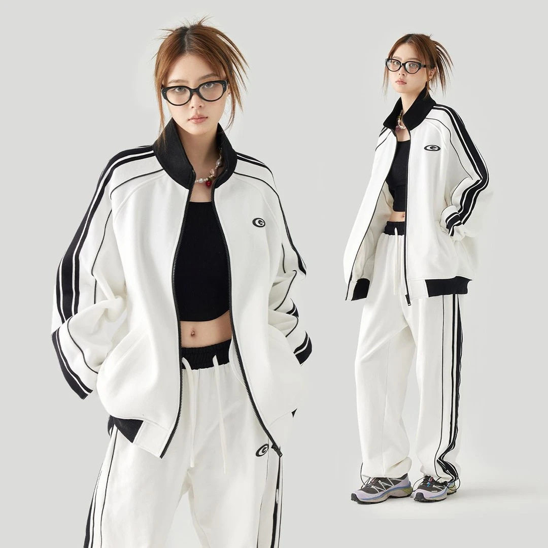 春秋高级感立领棒球服中性套装