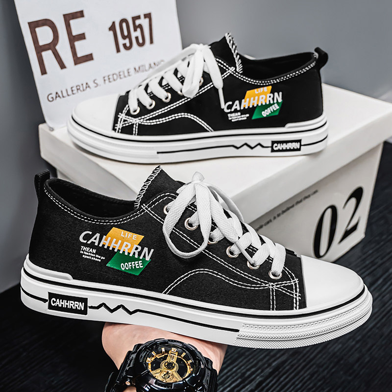 帆布鞋男2026新款春夏季透气休闲板鞋青少年学生百搭软底运动潮鞋