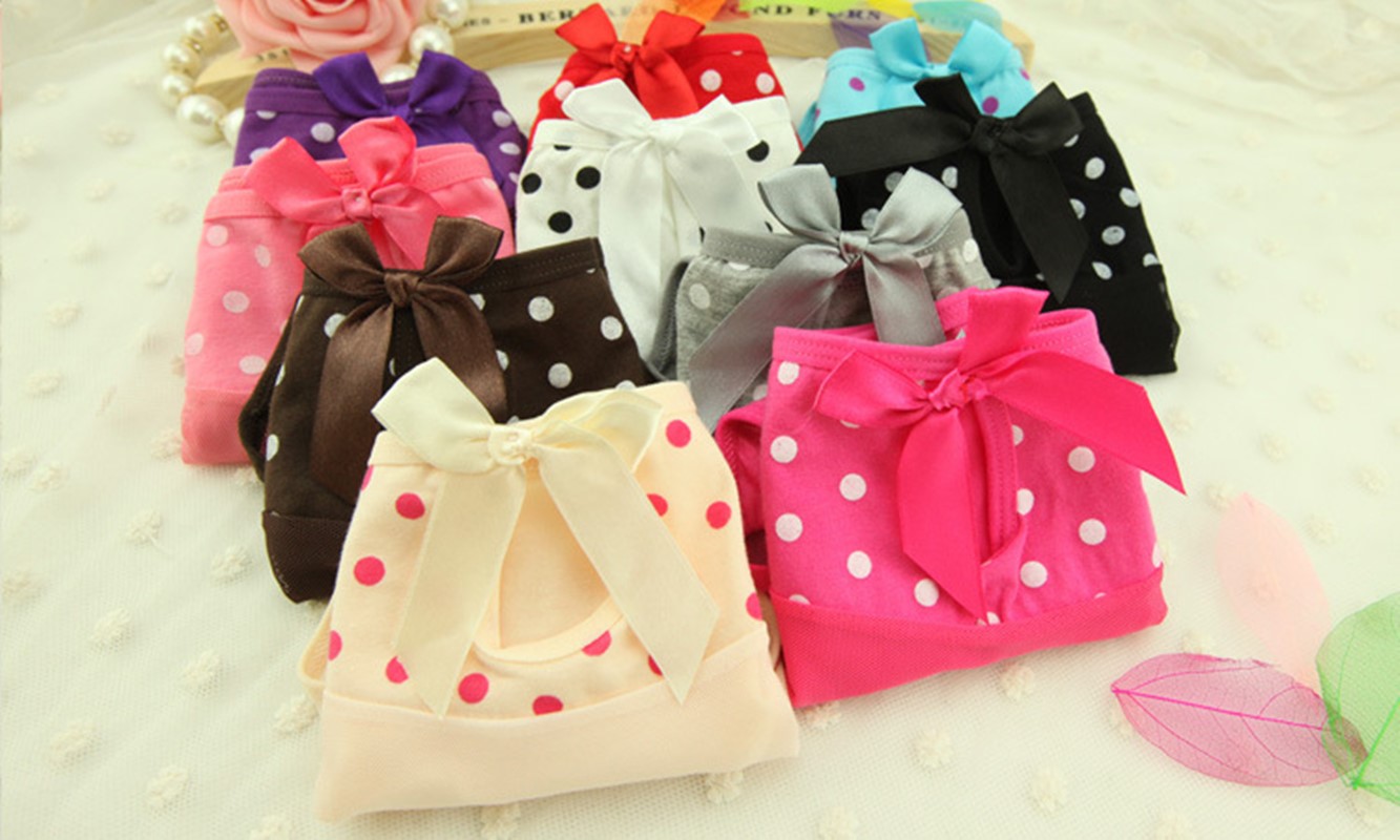 蝴蝶结可爱风半透明网纱少女内裤