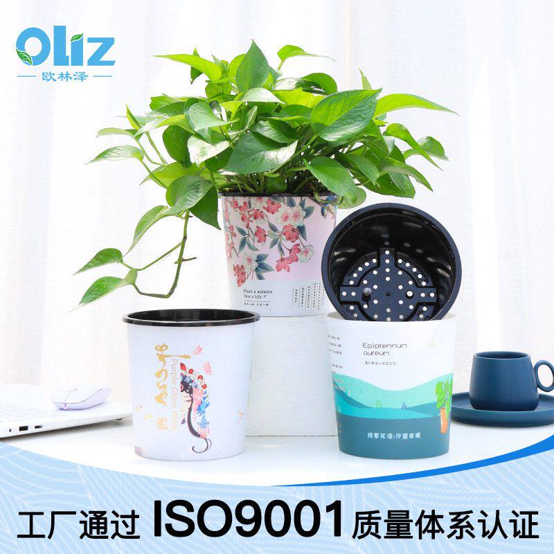 文创懒人自吸水花盆可视水位窗