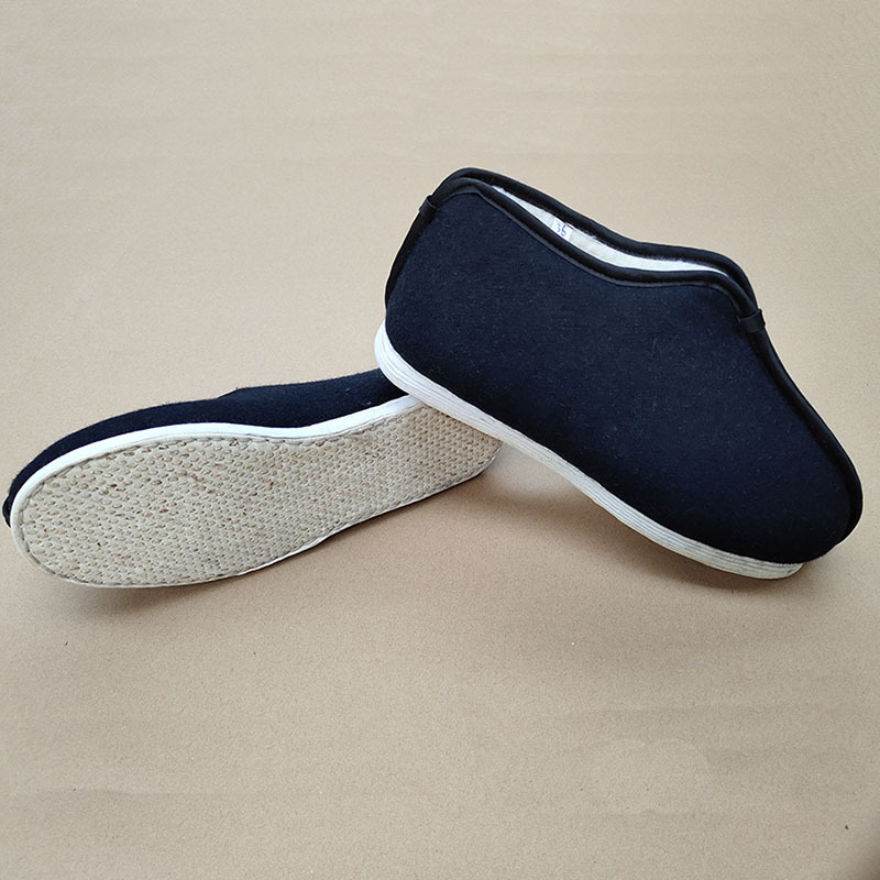 千层底手工老北京保暖圆口棉布鞋