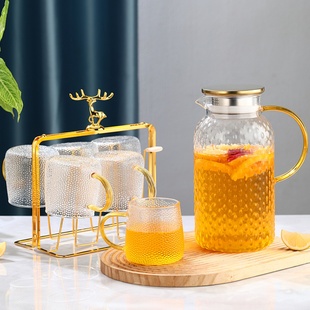 加厚耐高温玻璃冷水壶耐热防爆家用客厅凉白开水杯子凉水壶杯套装
