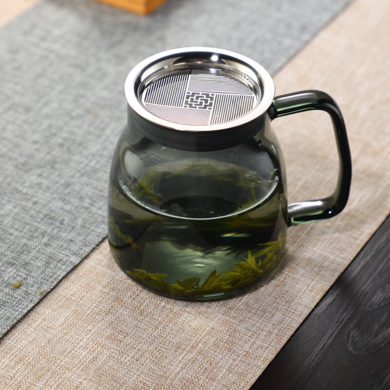 耐热玻璃茶壶来福茶壶茶具一人饮玻璃泡茶壶单壶茶水分离泡茶神器