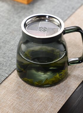 耐热玻璃茶壶来福茶壶茶具一人饮玻璃泡茶壶单壶茶水分离泡茶神器