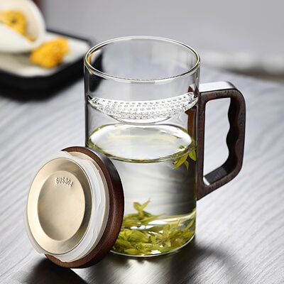 耐热防爆月牙过滤一体茶杯