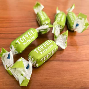 意大利进口bonelle开心果味软太妃糖进口糖果半斤散称