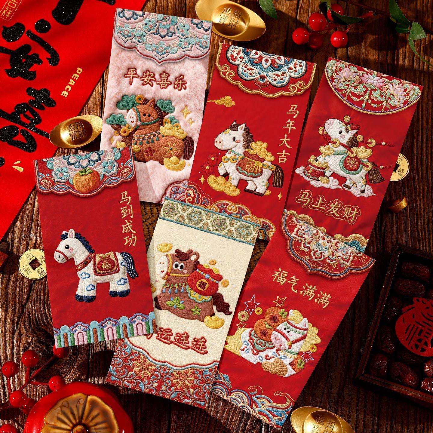 2026创意卡通节日红包马年中式利是封过年卡通新年春节压岁钱袋,节庆用品/礼品,红包/利是封,淘宝优惠券,粉丝福利购,淘宝优惠卷