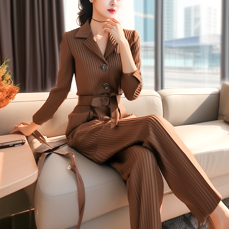 2024春款女装独特设计感气质名媛垂坠感西装领高腰阔腿连体连衣裤,女装/女士精品,连体衣/裤,淘宝优惠券,粉丝福利购,淘宝优惠卷