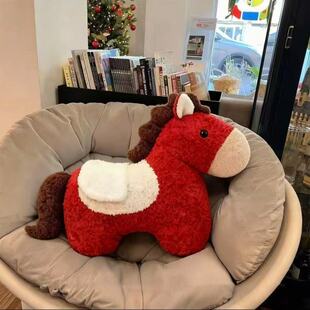 2026马年吉祥物国风小马抱枕玩偶公仔玩偶毛绒玩具摆件新年礼物