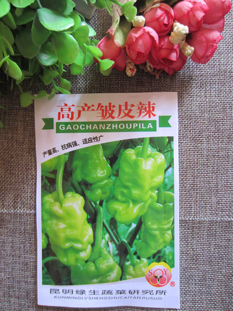 云南蔬菜种子包邮皱皮辣10g老品种纵壳辣子青椒籽阳台花菜圃昆明