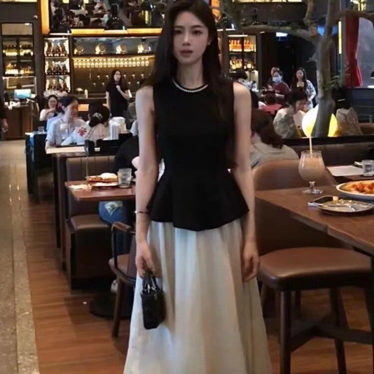 气质名媛无袖背心女夏季新款设计感外穿收腰修身显瘦百搭小衫上衣