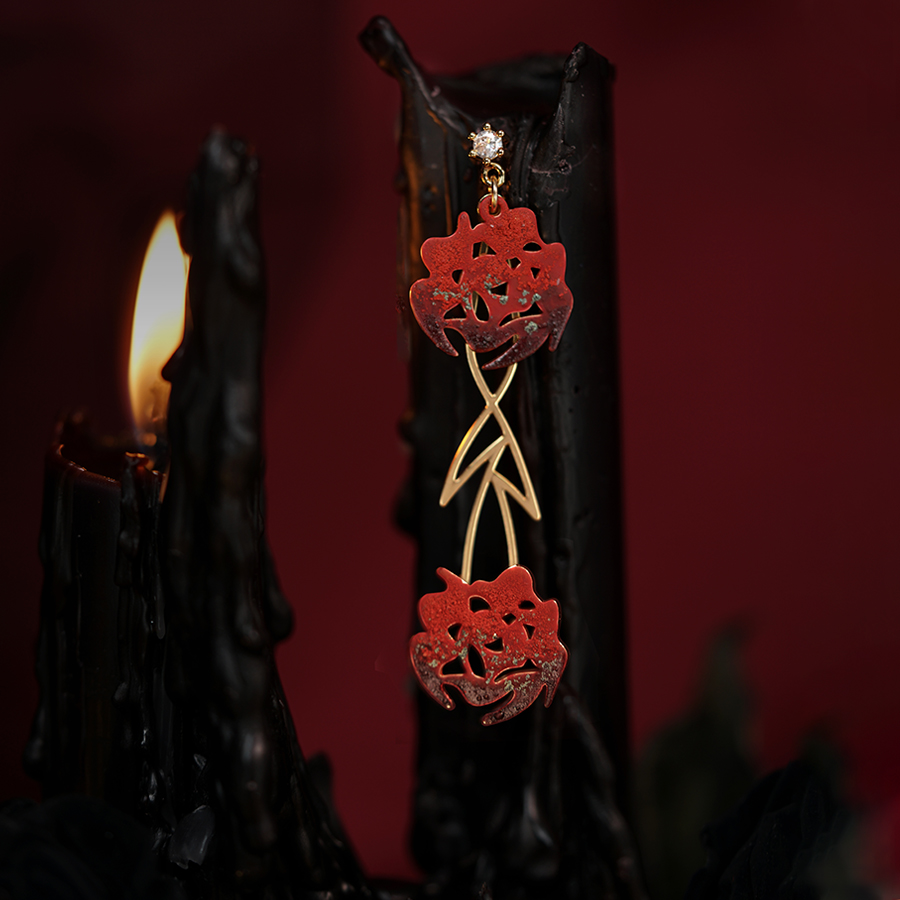 耳环耳夹绘间哥特暗黑摇滚