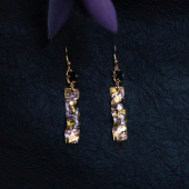 原创黑金酷帅男女秋冬中性艺术耳环耳夹 方形 绘间手绘 夜宴