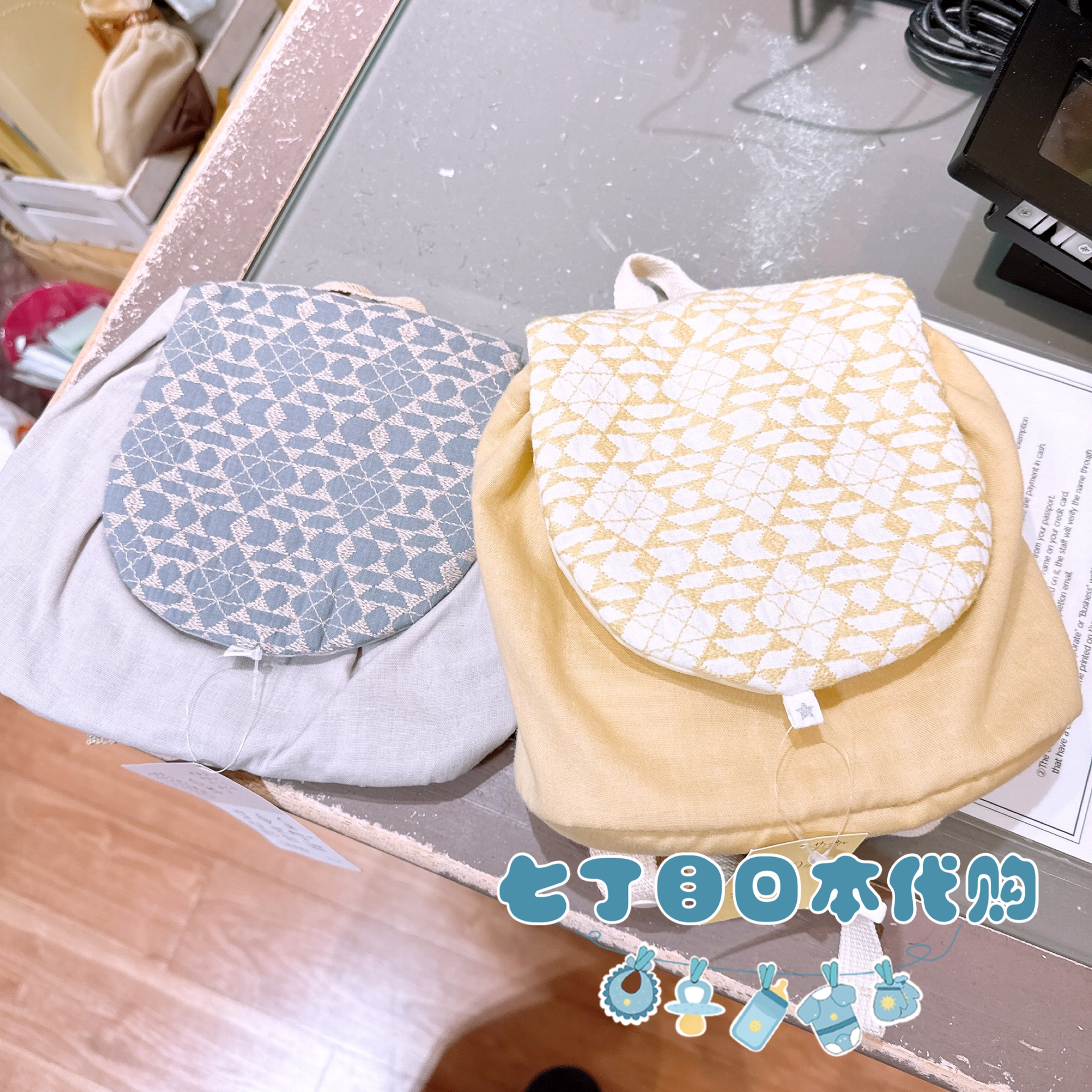 纱布棉可调节双肩背包小书包