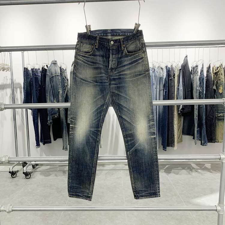 威络纽扣长裤水洗赤耳