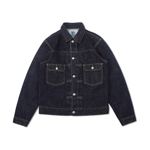 WIROTE威络 TYPE II 蓝牛原牛养牛款 合身正肩原色牛仔夹克外套