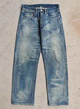 WIROTE威络金刚狼内达华水洗立体猫须宽松直筒锥形赤耳牛仔裤dpb