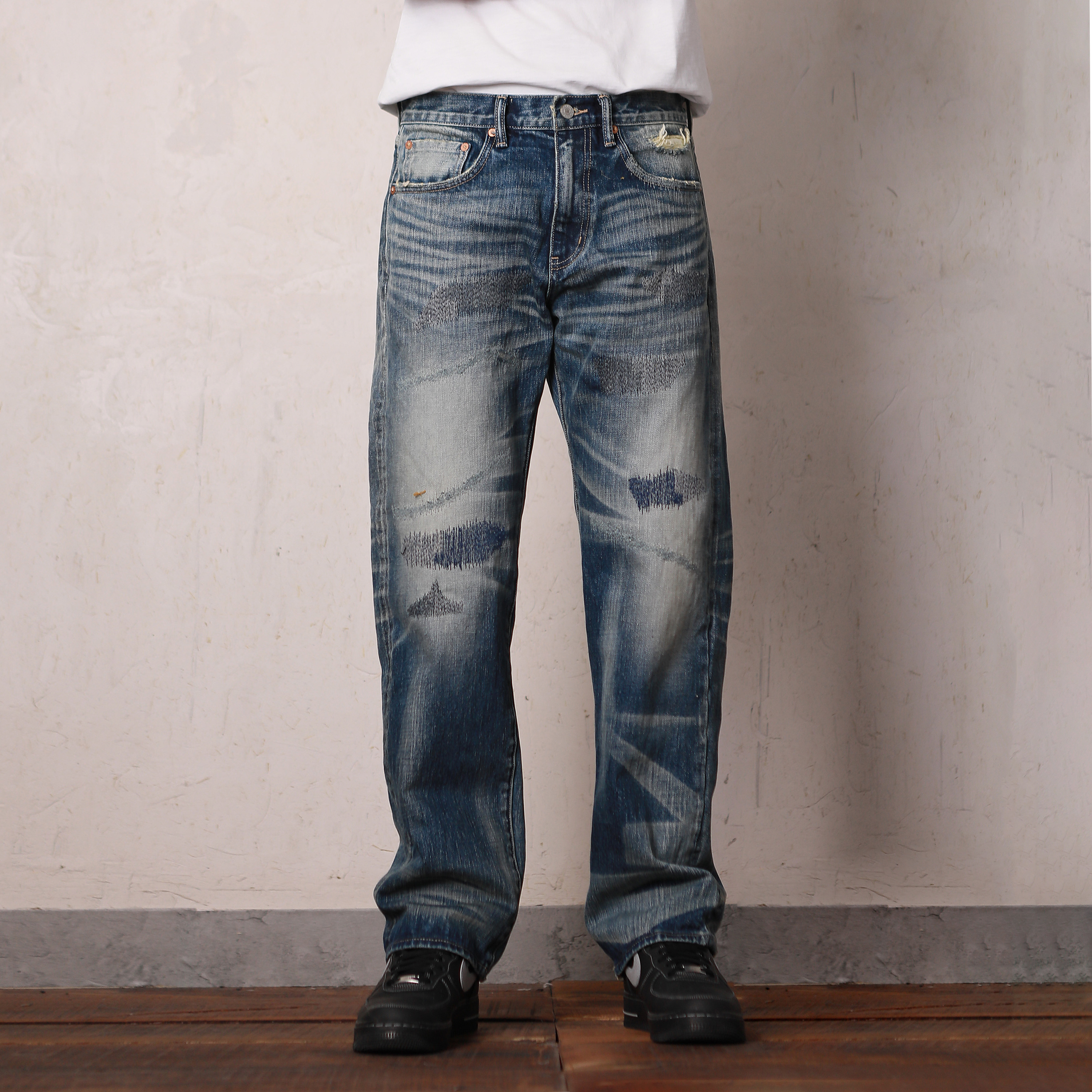 SCABSAVAGE复刻牛王赤耳牛仔裤