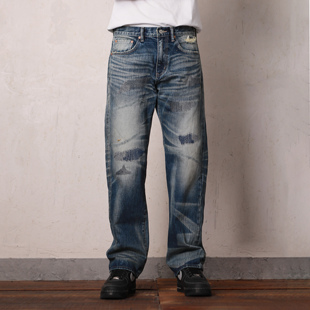 宽松直筒赤耳牛仔裤 WIROTE威络 疤痕刀割复刻牛王 SAVAGE SCAB