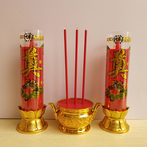 无烟白蜡烛LED白事祭奠祭祖祭祀