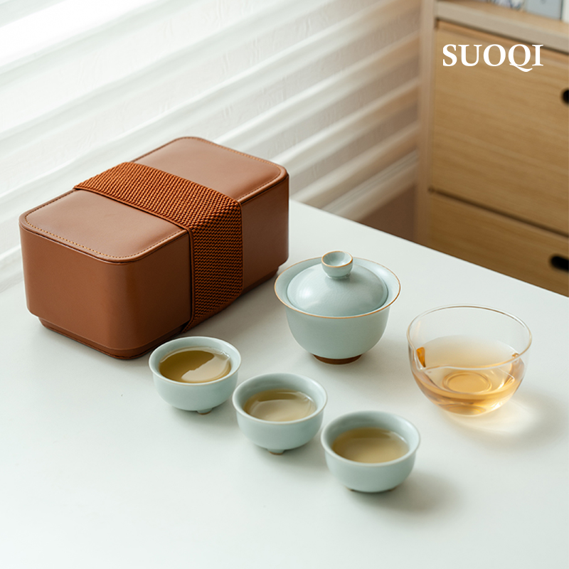所器汝窑旅行茶具套装