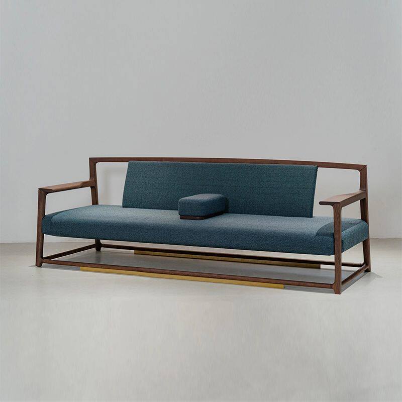 新中式实木布艺沙发2025新款高端胡桃木三人位宋式美学小户型客厅