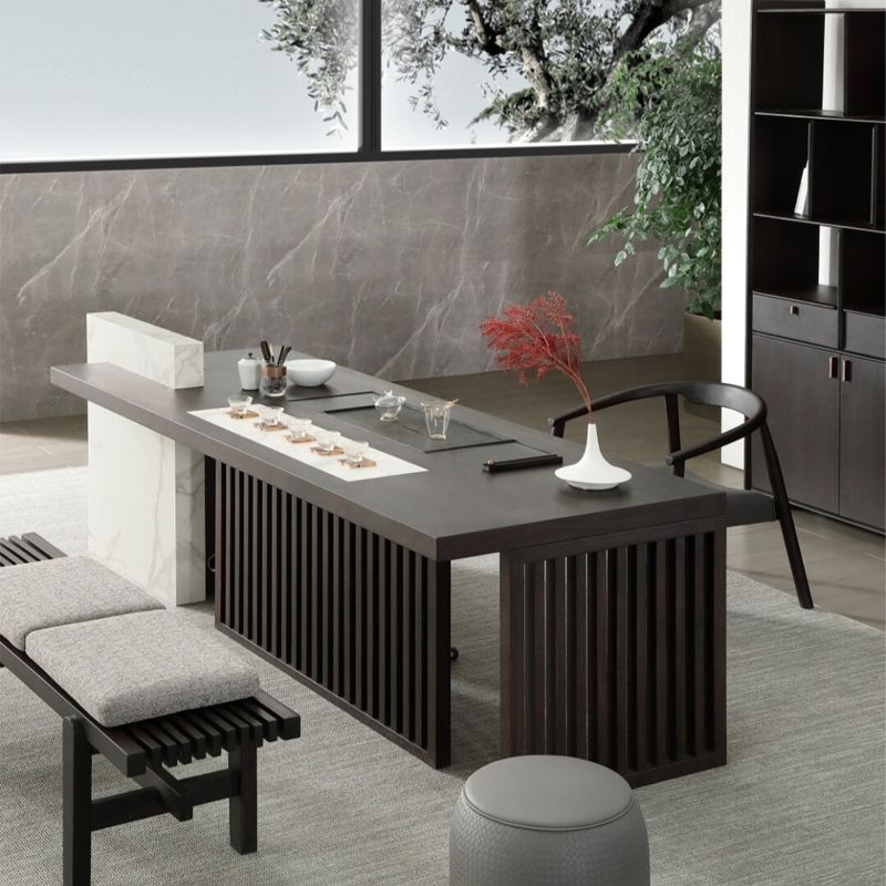 新中式茶桌2025新款高端禅意实木客厅家用茶台茶室办公室胡桃木