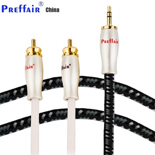 Preffair X430 3.5mm双声道转一分二双莲花头音频线电脑接音响线