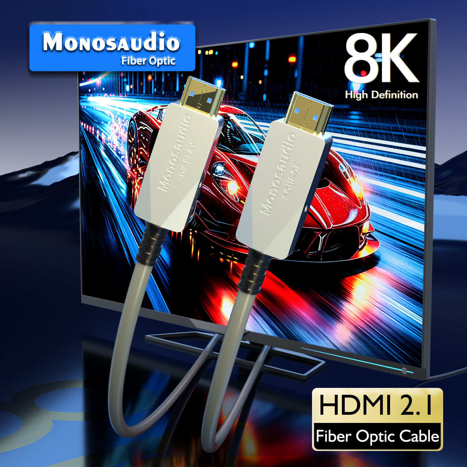 Monosaudio 工程8K光纤HDMI线高清线2.1高刷电脑笔记本电视投影仪