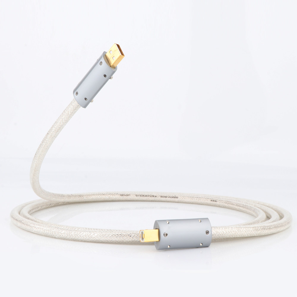 QED 镀银USB线2.0版本 声卡解码器数据线dac A-B方口发烧级音频线